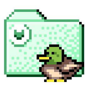 computer folder with a little duck